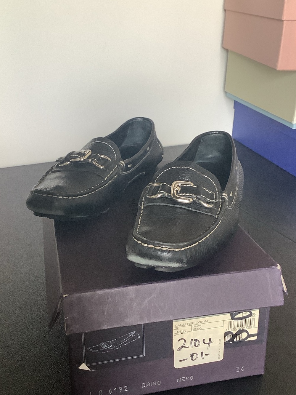 Prada Black Leather Women's Bit Loafers